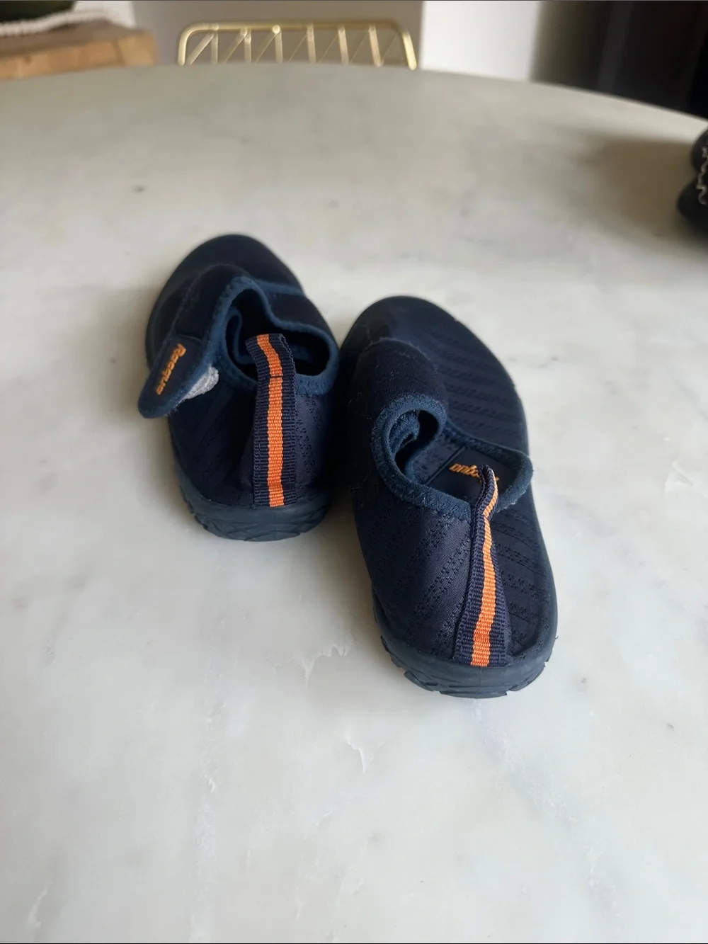 Kids Navy Blue Hook-and-Loop Water Shoes
